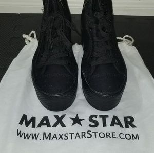 New Max Star Black Platform Canvas Sneaker sz 8